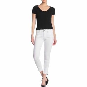Joe’s Flawless White Cuffed Ankle Skinny Jeans NWT 24” Waist